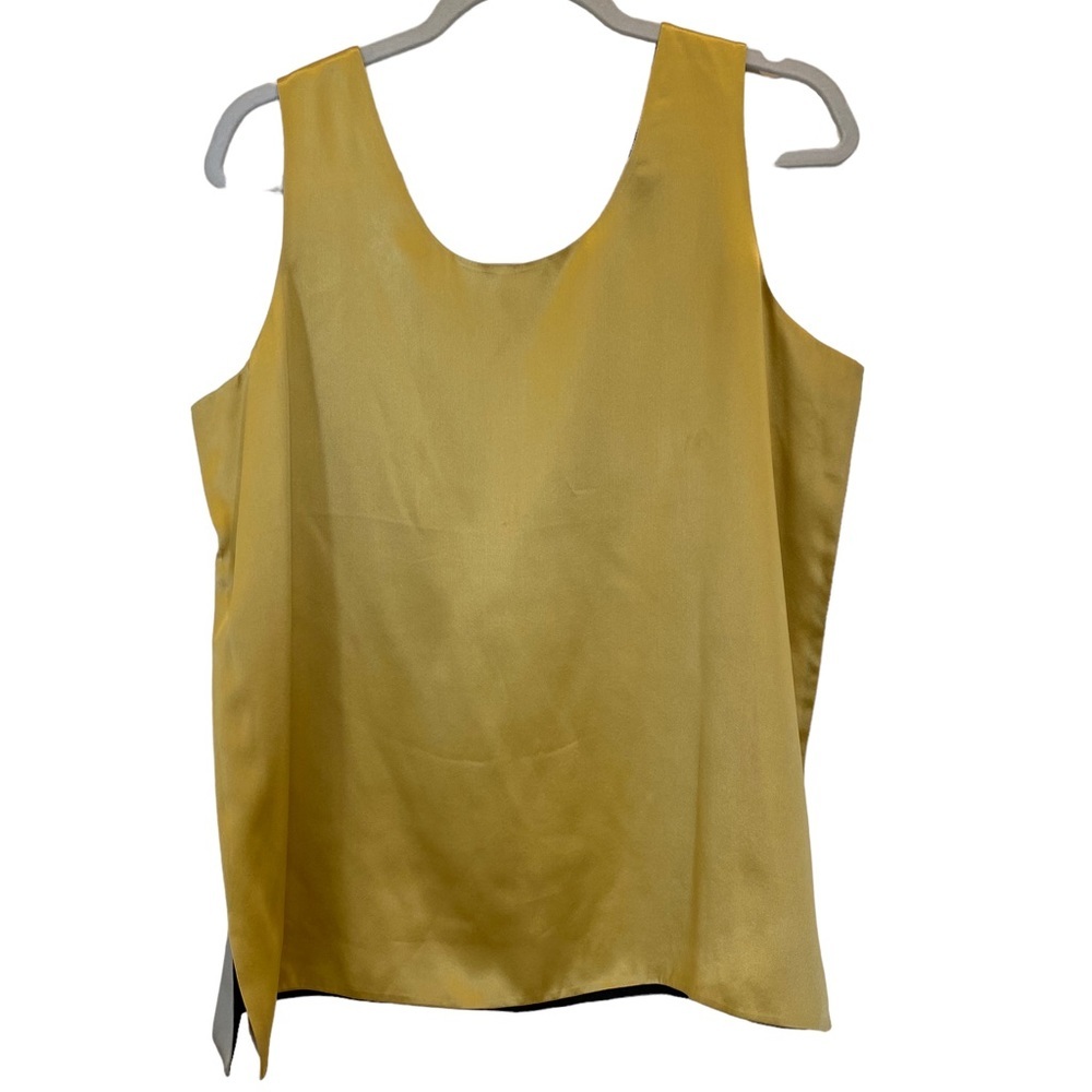 Vintage Tara Vanessa Multicolor Colorblock 100% Silk Sleeveless Tank Top L